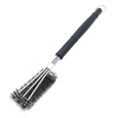 Three-Head Stainless Steel Grill Cleaning Brush for BBQ and Oven