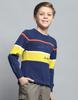 Monte Carlo Boys Printed Navy Blue Round Neck Full Sleeve Pullover