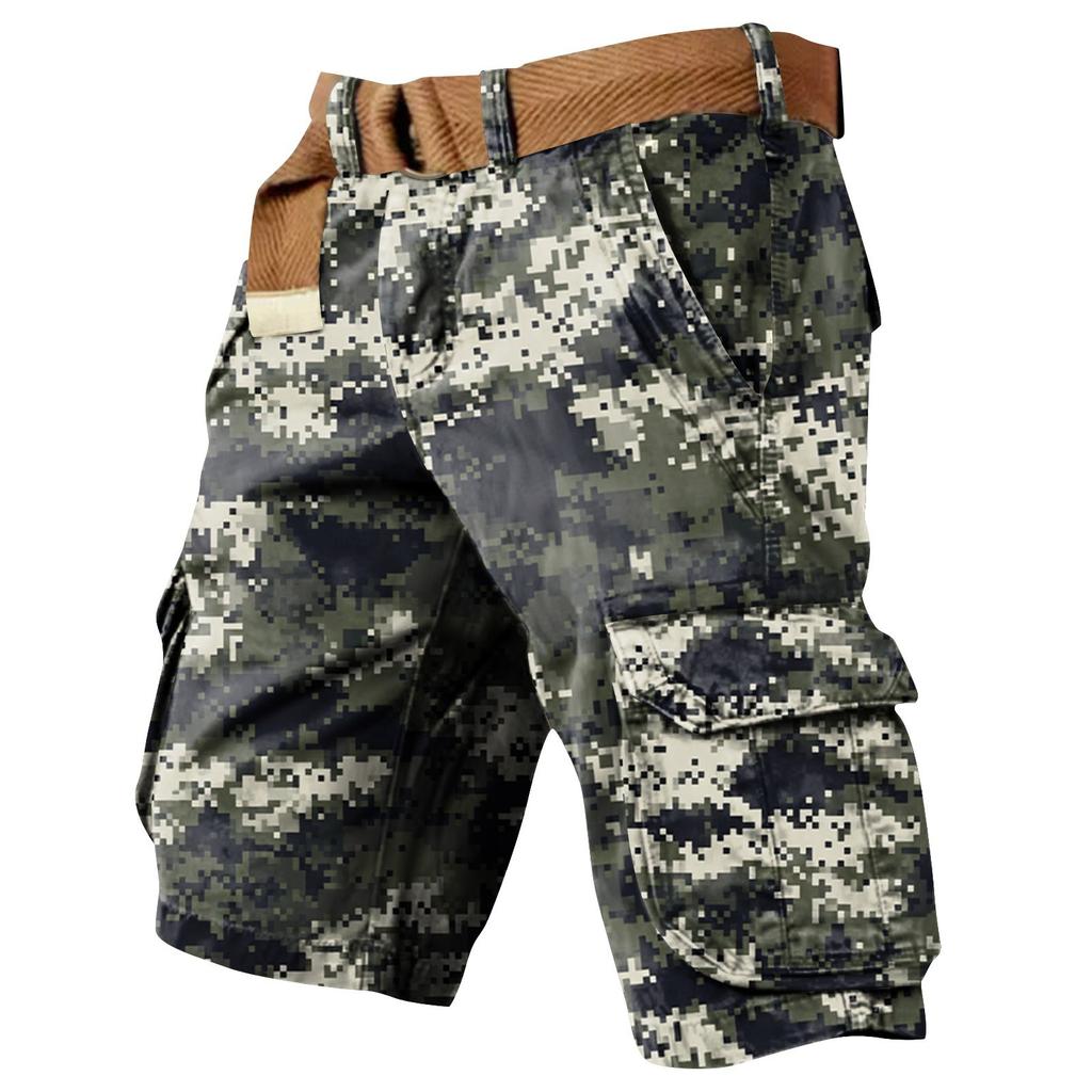 Men's Independence Day Printed Multi Pocket Workwear Shorts