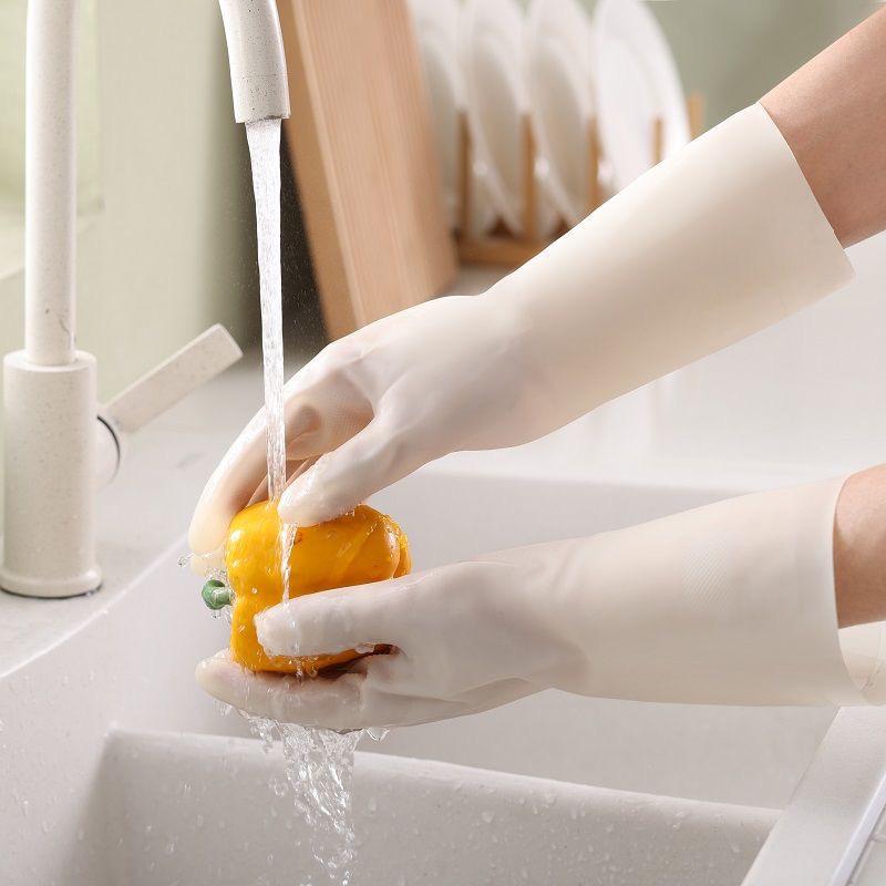 Food-Grade Waterproof Anti-Slip Nitrile Kitchen Gloves for Dishwashing and Cleaning