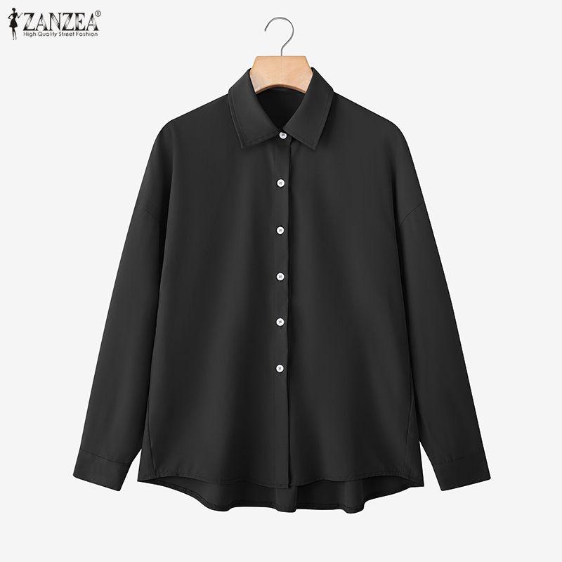 ZANZEA Women Classic Casual Turn Down Collar Long Sleeve Blouse