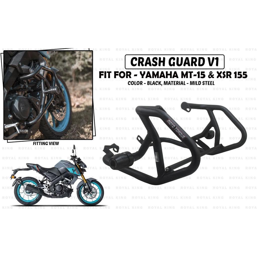 Black Crash Guard Mild "Steel V1 Fit For Yamaha MT 15 & XSR 155"