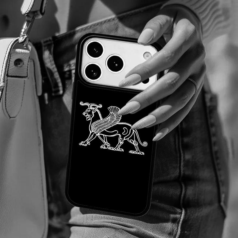 Lamassu Assyrian Winged Lion Phone Case For iPhone 17 Air 14 15 13 12 Max Cover For Apple 14 15 16 16e 11 Pro Max Plus Coque