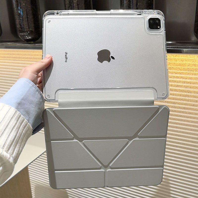 New Simple Gray Tablet Case For iPad Pro 11 12.9 13 A16 M2 M4 M3 M5 Shell 9.7 10.2 5/6/7/8/9/10/11th Mini Air 3 4 5 Cover