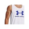 Under Armour Sportstyle Logo Print Loose Dry Training Tank Top Men Tops White 1329589-102