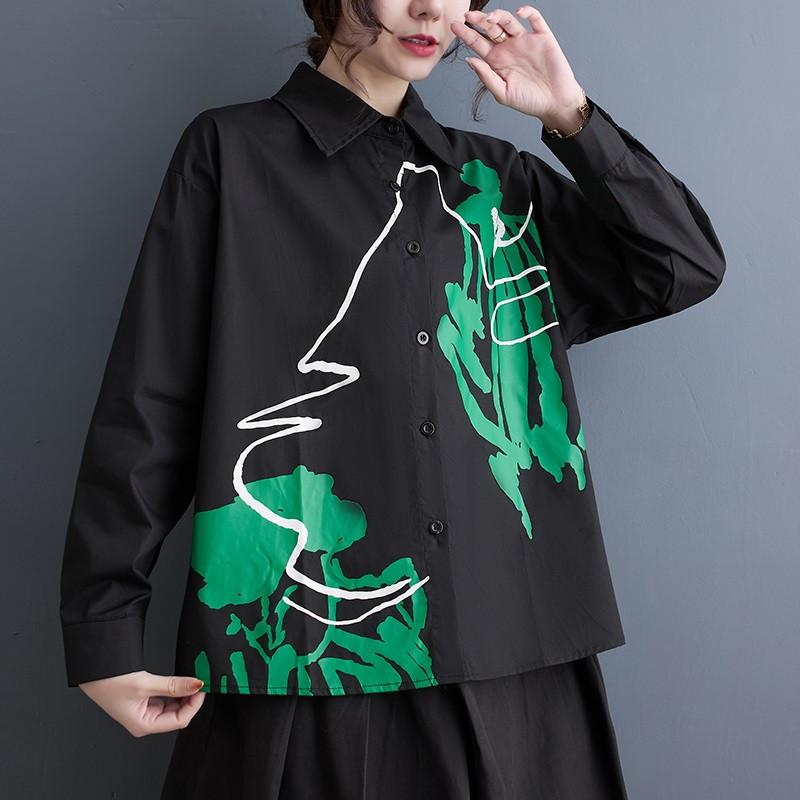 Camisas y blusas de manga larga para blusa, tops informales sueltos para primavera y otoño, camisa con botones para mujer