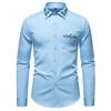 Autumn Fashion Men's Embroidered Design Long Sleeve Shirt High Quality Vintage Luxury Male Casual Social Wedding Party Business
