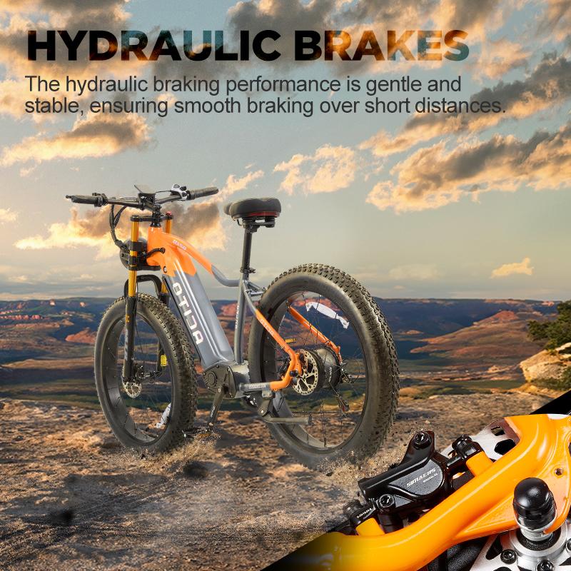 OTIDA electric bikes 1000W motor 48V20AH lithium battery hydraulic brake e-bike 26-inch adult mountain electric bike RX50