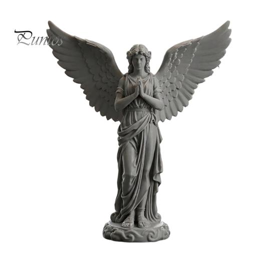 Tisch-Engelsstatue 3D-gedruckte betende Figur, Retro-Schutzengel-Statue Ornament, Künstlerische geflügelte Frauendekoration für Zuhause, Büro, Einweihung