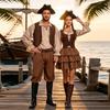 Costumi da pirata coordinati per coppie, costumi retrò da capitano pirata per adulti uomini e donne per Halloween, costumi per feste di role-playing