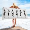 African Woman Beach Towel Bathroom Quick Dry Desert Geometric Sunblock Artworks Exotic Adult Towel for Yoga Camping Gym Hotel