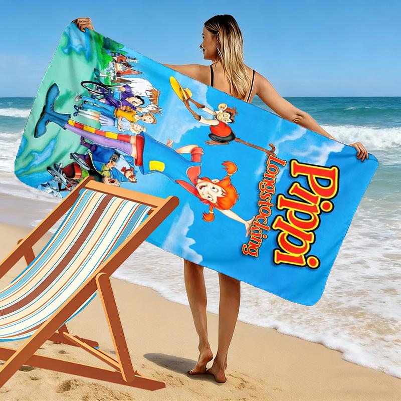 Pippi Longstocking 2D Flat Print Beach Towel, Large Soft Quick Dry Towel for Beach Camping SwimmingXSTJ0915461