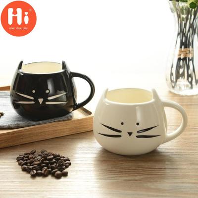 Hallo 420ml schöne Katze weiß/schwarz Kaffee Milch Keramik Becher Paare Tasse Festival Geschenk FRE
