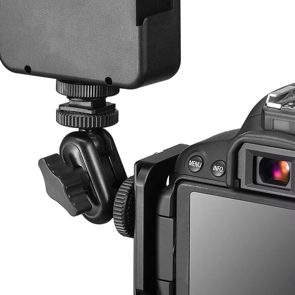 1/4''Screw Double Ball Head Bracket 360° Rotation Extend Mount  for Camera Monitor Video Light Mic