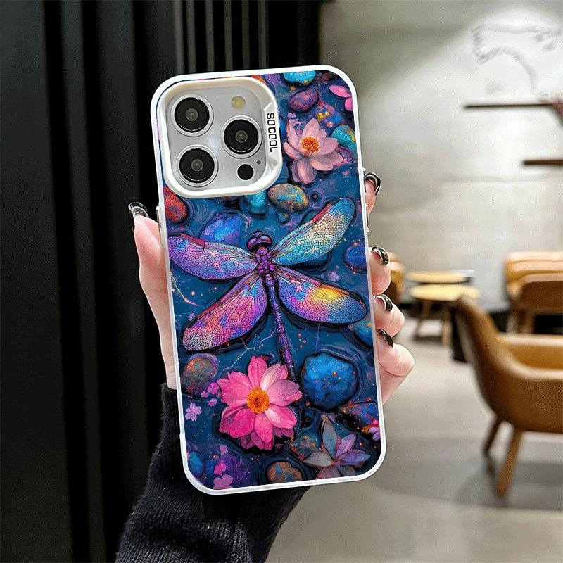 

Beautiful Dragonfly Aesthetics Shockproof Phone Case for iPhone 17 Air 16 16E 15 Pro Max 14 Plus 13 Mini 12 Back Cover Anti Fall iPhone 13 Pro