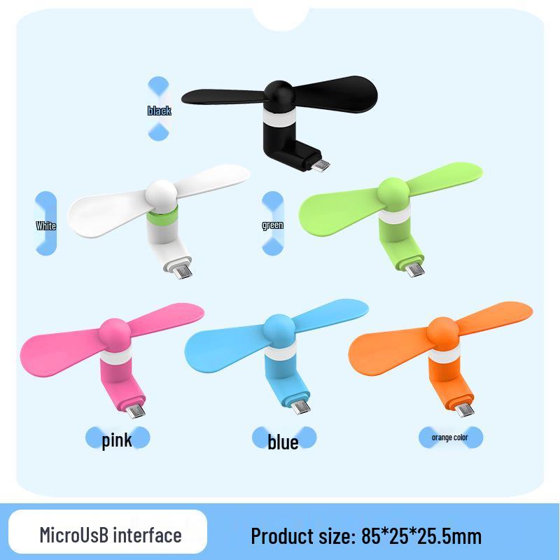 Three-in-One Portable USB Mobile Phone Fan for Apple, Android, and Type-C Devices