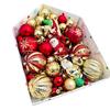 72-Piece Christmas Tree Decorations Set: Houses, Gift Boxes, Snowmen, Sleigh, and Painted Plastic Ornaments