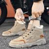 Winter Men Boots Fashion High-top Casual Shoes Winter Plush Warm Cotton Shoes Outdoor Non Slip Snow Boots Lace Up Platform Boots