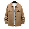 Autumn and Winter Heavyweight European and American Men's Loose and Casual Multi Pocket Plus Velvet Lapel Jacket Jacket Jacket