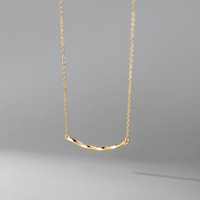 

Sterling Silver Choker Twist Necklace for Women Fashion Elegant Charms Geometric Korean Chain Jewelry Accessories золотой