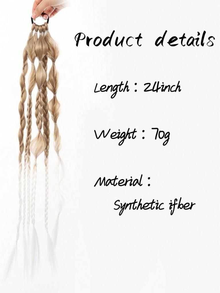 Long Braided Synthetic Hair Extension Ponytail