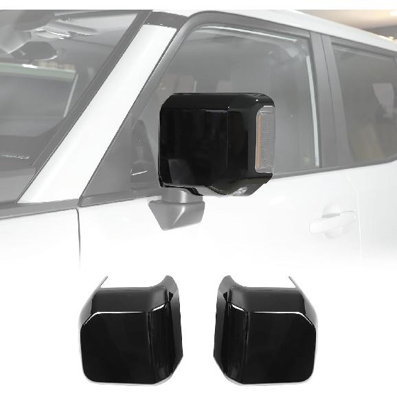 

Door Rear View Mirror Cover Fit for Toyota Land Cruiser Prado 250/Lex@us GX 2024 2025, ABS Exterior Side View Mirror Cover Auto Door Rearview Mirror Bright Black