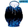 3 bis 14 Jahre Kinder Hoodie Blau und Lila 3D Feuer Flamme Kleidung Jungen Mädchen Hoodies Sweatshirt Harajuku Mantel
