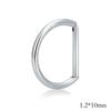 Titanium D Shape Septum Ring Hinged Segment Clicker Hoop Conch Helix Piercing Body Jewelry