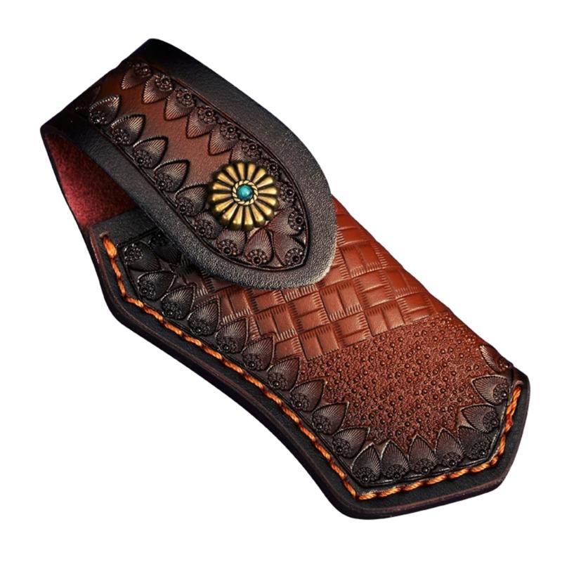 

Quality Foldable Knife Pouches Leathers Cover Folding Knife Sheath Knife Holder Knife Accessory Perfect for Kitchen Bar 1