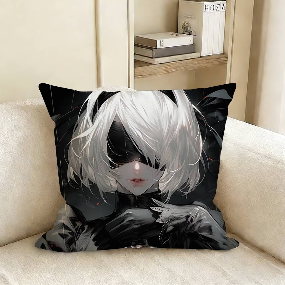 Game N-Nier Automata 2B Various Sizes Square Pillow Case For Car Home Bedchamber Decor