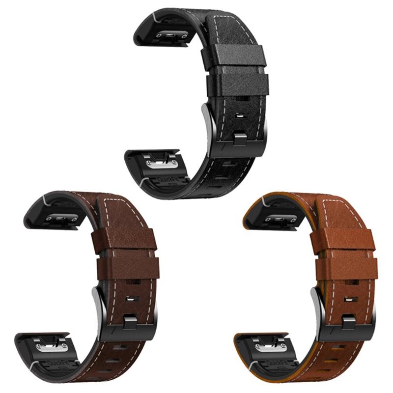Elegant 26mm Leather Watch Band Adjustable Quick Fit Strap Stylish Leather Wrist Strap Suitable for Smartwatches 7X 7 6X