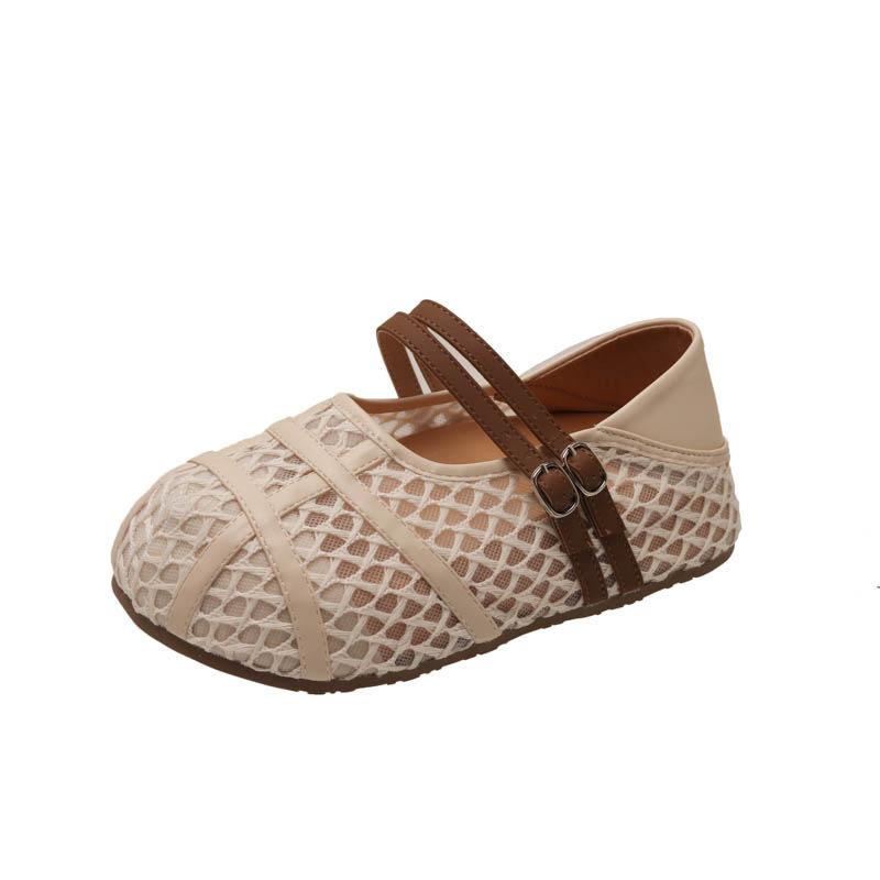 

[Fanfna] Thick-soled inner French mesh breathable Mary Jane single shoes women s 2025 new summer evening shoes 35 бежевый