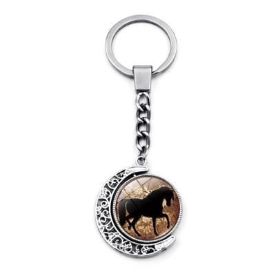 Year Of Horse Commemorative Keychain/bag Charm, Double-sided Rotating Pendant Key Ring.