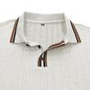 Men S Long Sleeve Polo Shirt Vintage Jacquard Solid Color Casual Top