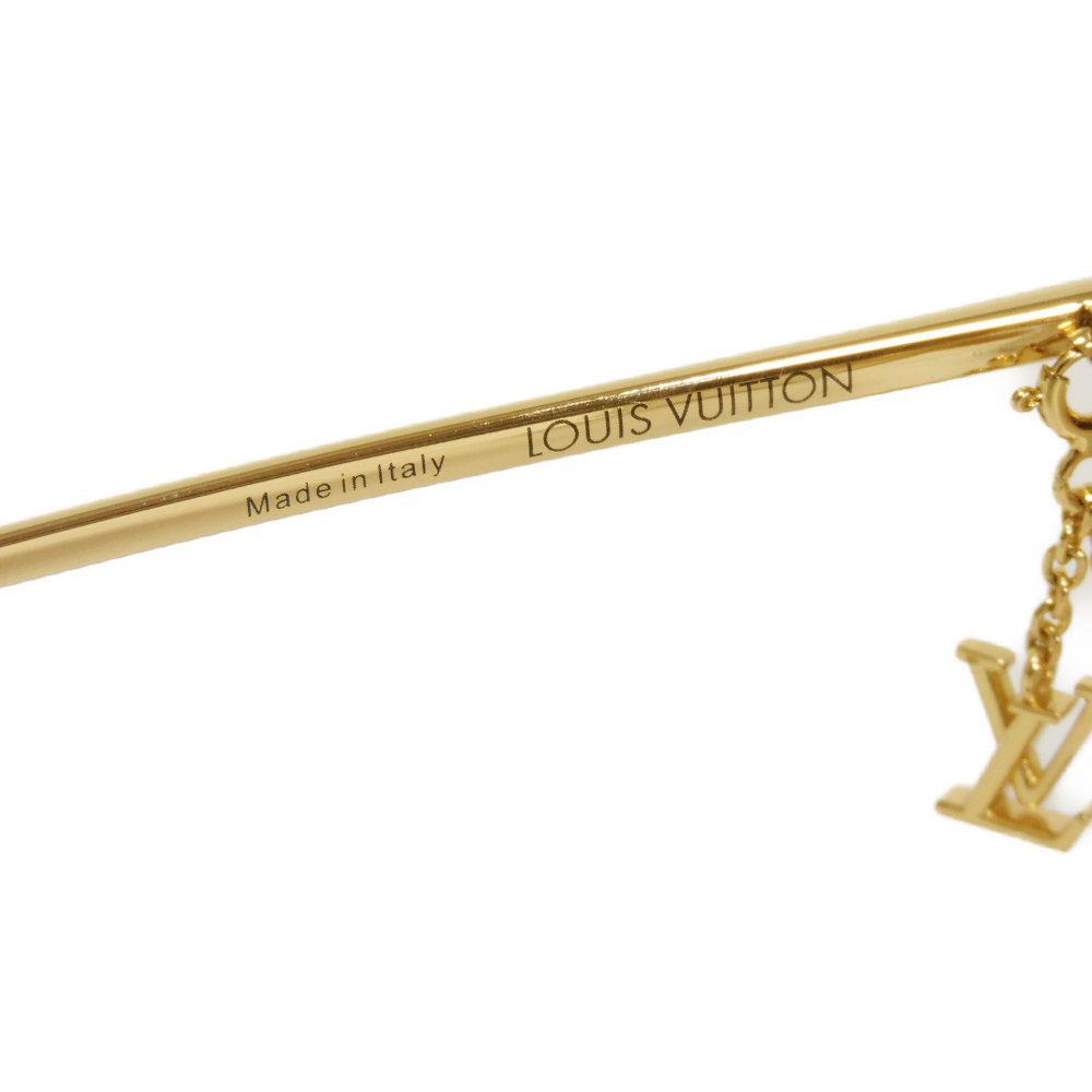 Used LV Square Charm (12564) Z1719U 7968 Flower Gold with LV Logo and Brown Gradient Design for Women from Japan