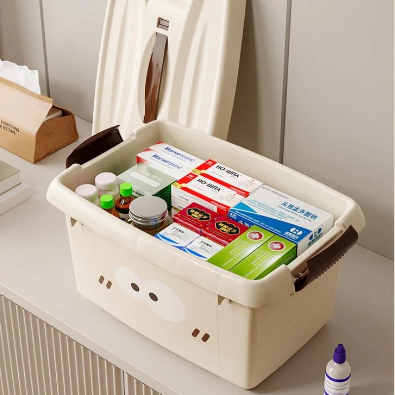 Cute Storage Box Home Cute Cartoon Storage Box Plastic Storage Box Suitcase Desktop Cosmetic Box Medicine Storage Boxes