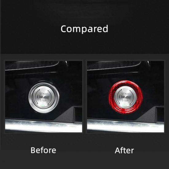 Bright Red Carbon Fiber Car Start Button Decoration For Corvette C8  21 22