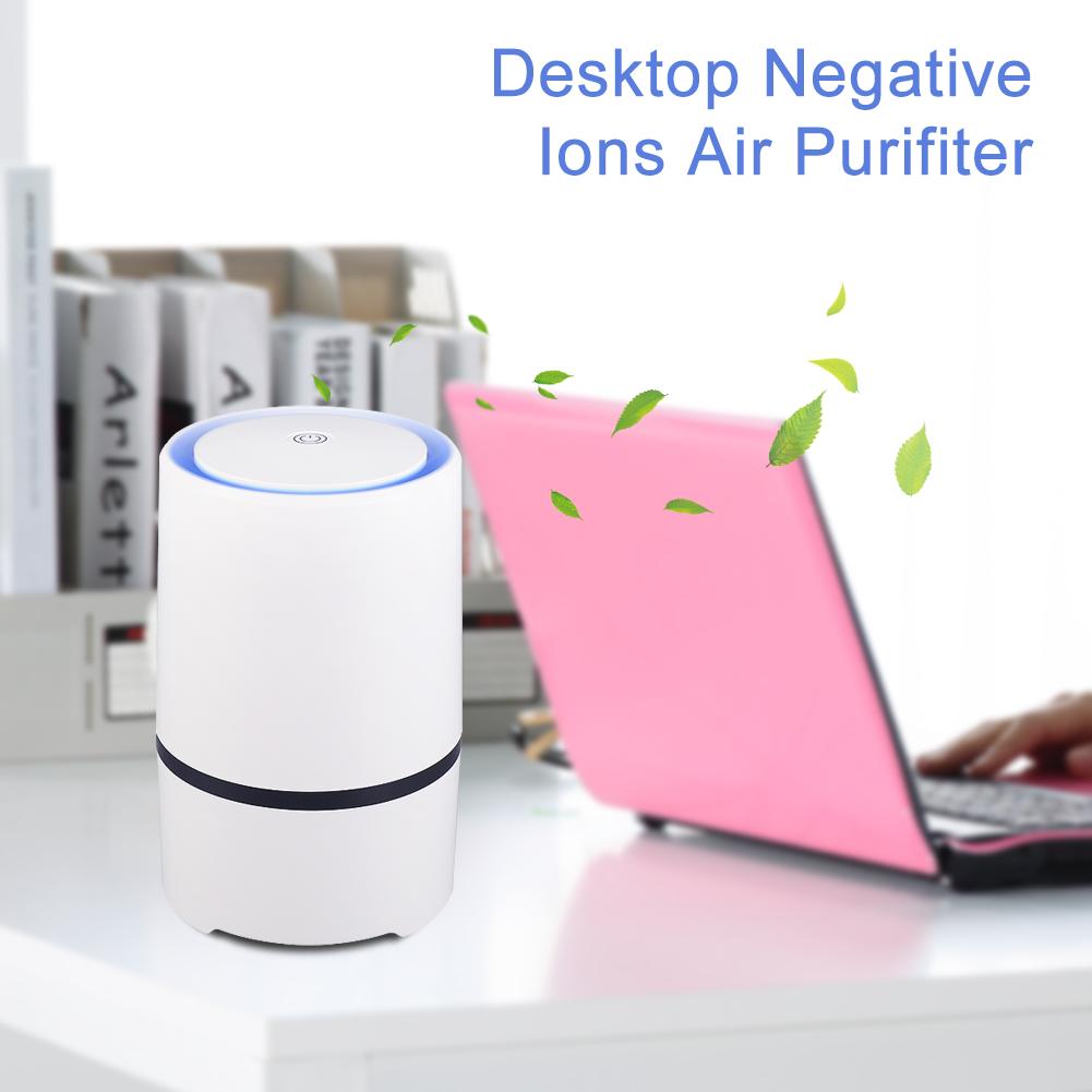 Desktop Air Cleaner Air Purifier with HEPA & Carbon Filter 25dB Low Noise USB Power Household Effective Purification