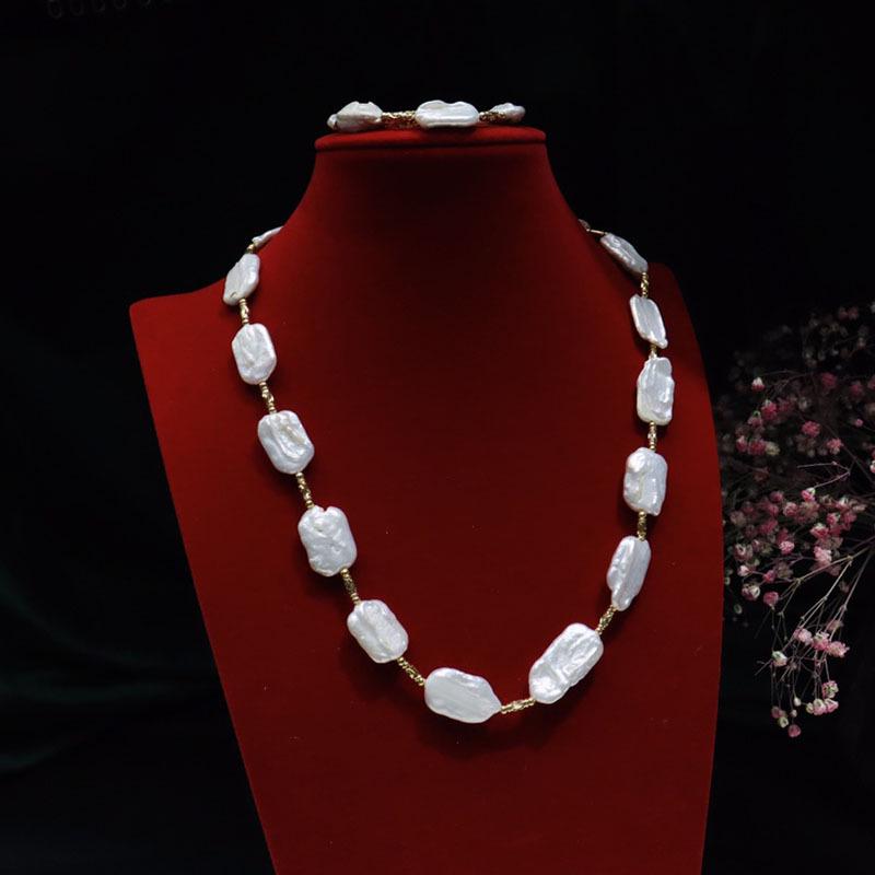 Natural Baroque Freshwater Pearl Necklace Set - Trendy and Versatile Jewelry