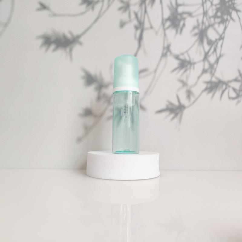 60ml Portable Transparent Green Facial Cleanser Foaming Bottle