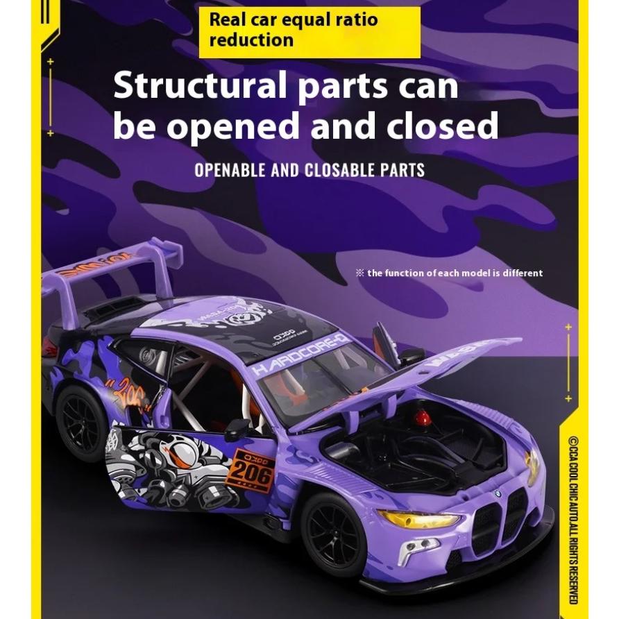 1/24 Scale BMW M4 GT3 WASA Racing Series Alloy Metal Diecast Model Car DIY Design Collection Decoration Boutique Trendy Gifts for Boys
