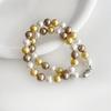 S925 Sterling Silver Ingot Buckle Mixed Color Pearl Necklace