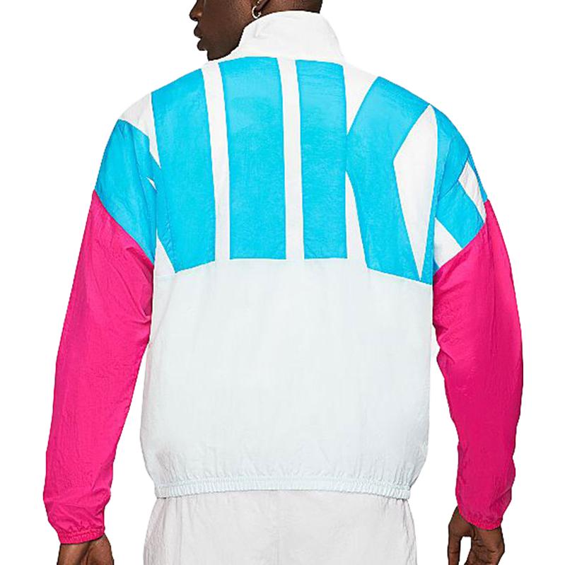Nike Gewebte Stehkragen Colorblock Retro Sportliche Freizeitjacke Langarm Herrenjacke Weiß CW7349-100