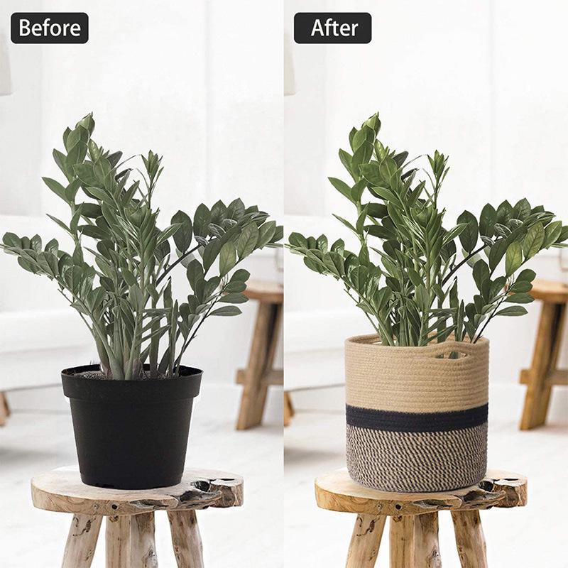 Woven Round Basket: Flower Pot, Storage, Home Decor, Laundry