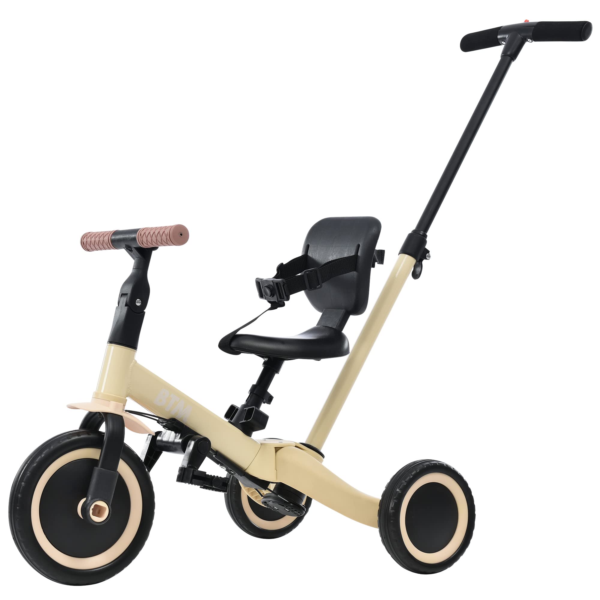 

BTM Foot Steering Push Rod 3 Kids Motorcycle with Control Riding Years Easy to Beige Tricycle, Детский трехколесный велосипед, Велосипед, Коляска 4-в-1, Колесо,
