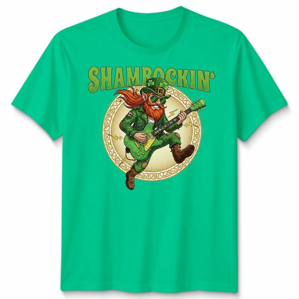St Patricks Day Leprechaun Shamrockin Guitar Player Unisexs Unisexs T Shirt S