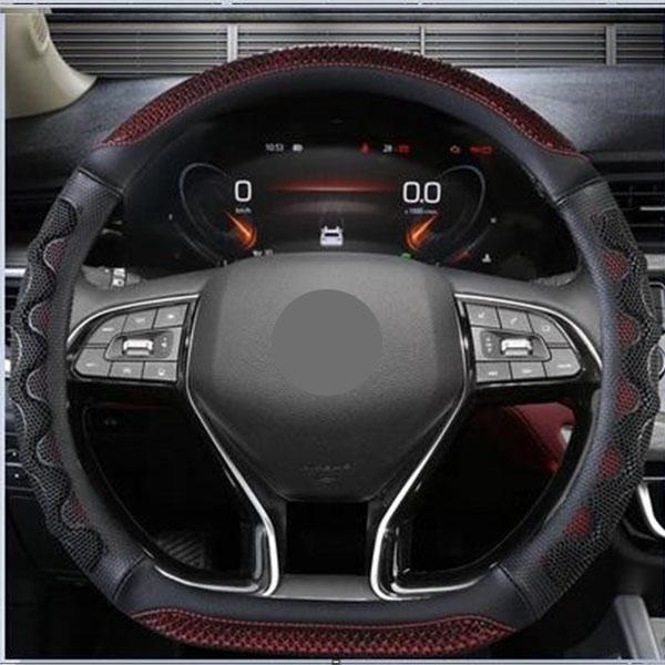 

Дышащий кожаный чехол на руль автомобиля D-типа для Changan CS85 CS75 PLUS CS55 Plus, универсальный 14,5-15 дюймов