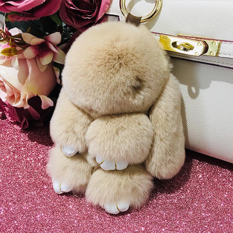 

Брелок-кролик из меха рекс: Плюшевое украшение с длинными ушами для подвешивания и аксессуар для телефона