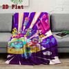 Gaming Adventure Characters 2D Flat Pattern Flannel Blanket High Quality All Seasons Warmth and Comfort Perfect for Christmas Gifts.