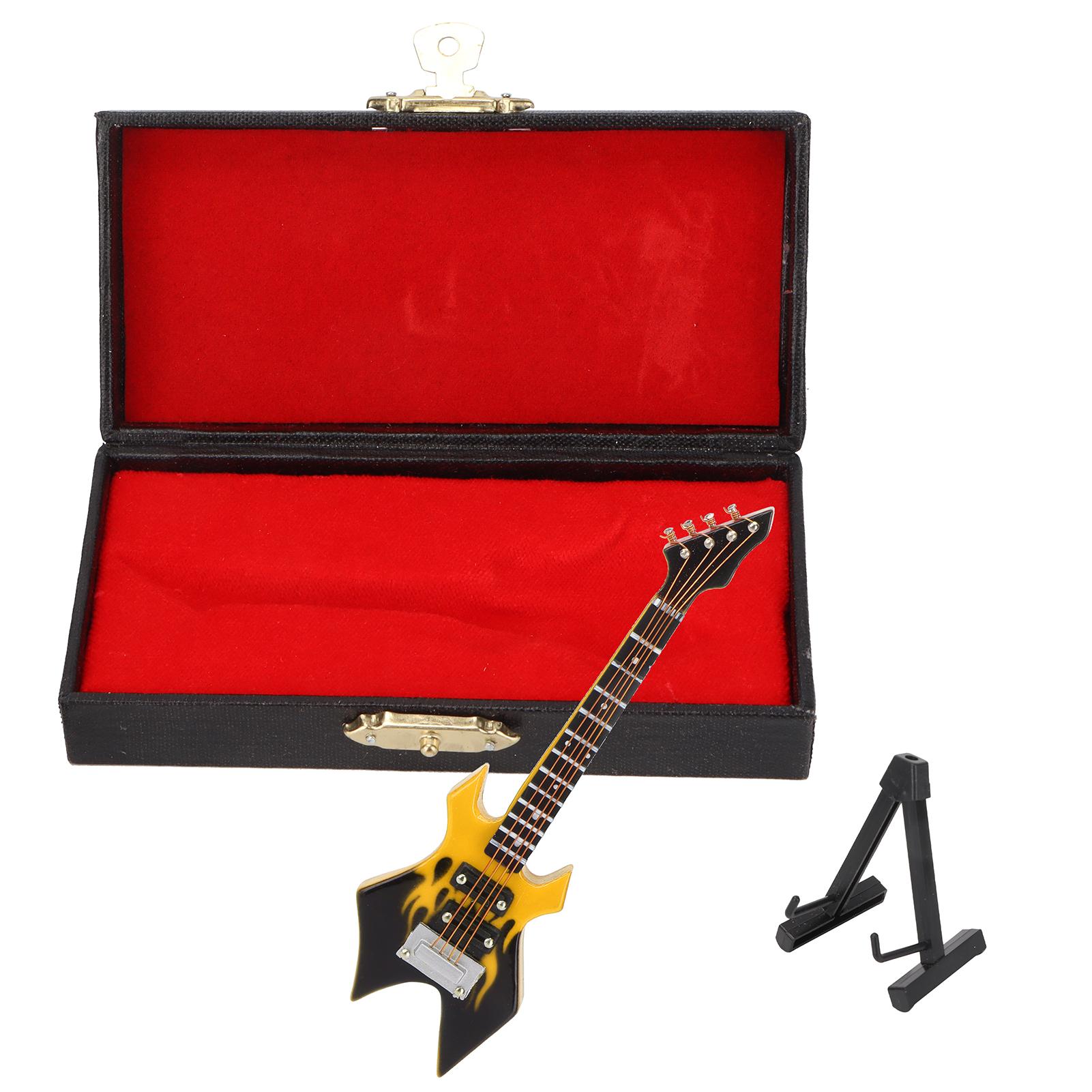 

Модель бас-гитары миниатюрная деревянная имитация модель музыкальный инструмент украшения желтый